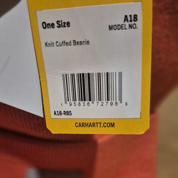 Carhartt Orange Beanie NWT A18 - Picture 4 of 4